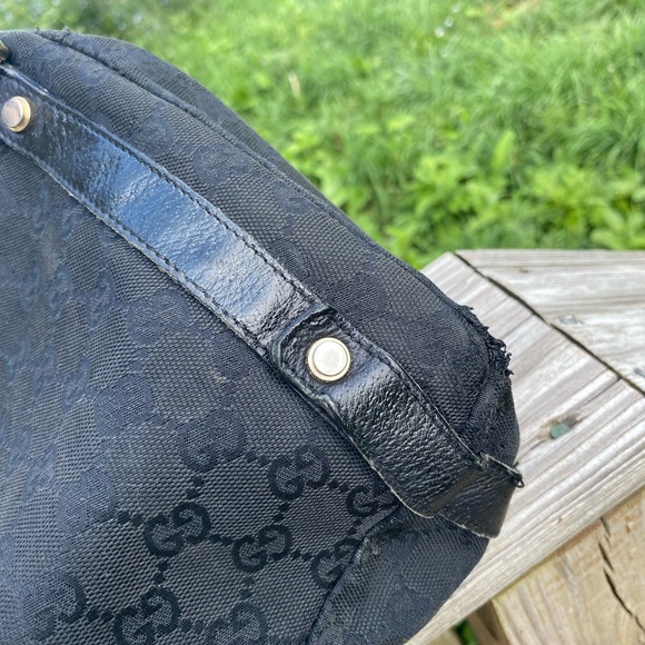Authentic Gucci D-Ring GG logo tote black gold Y2K - Picture 12 of 13
